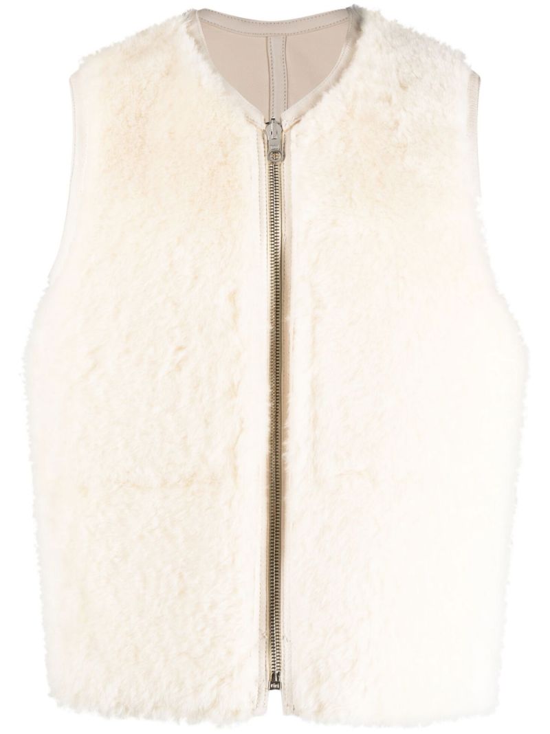 Neutral Reversible Shearling Gilet
