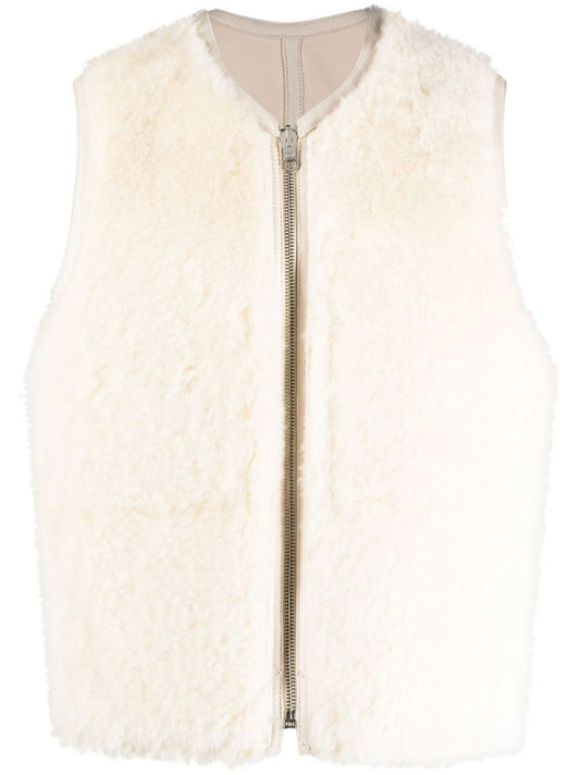Neutral Reversible Shearling Gilet