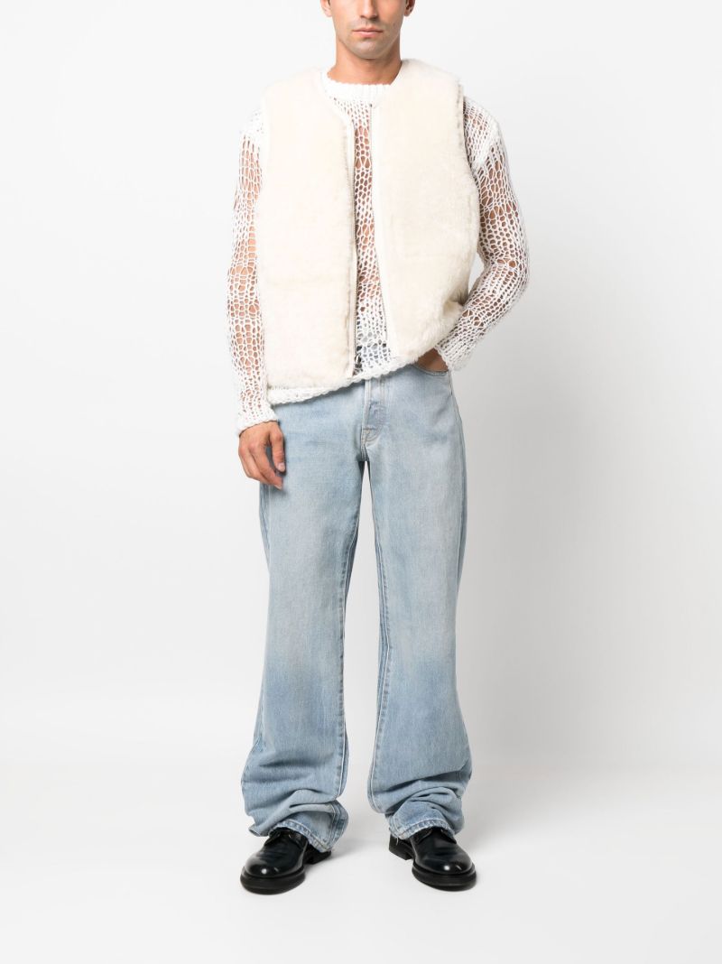 Neutral Reversible Shearling Gilet