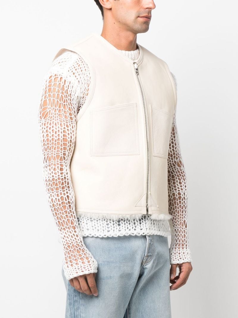 Neutral Reversible Shearling Gilet