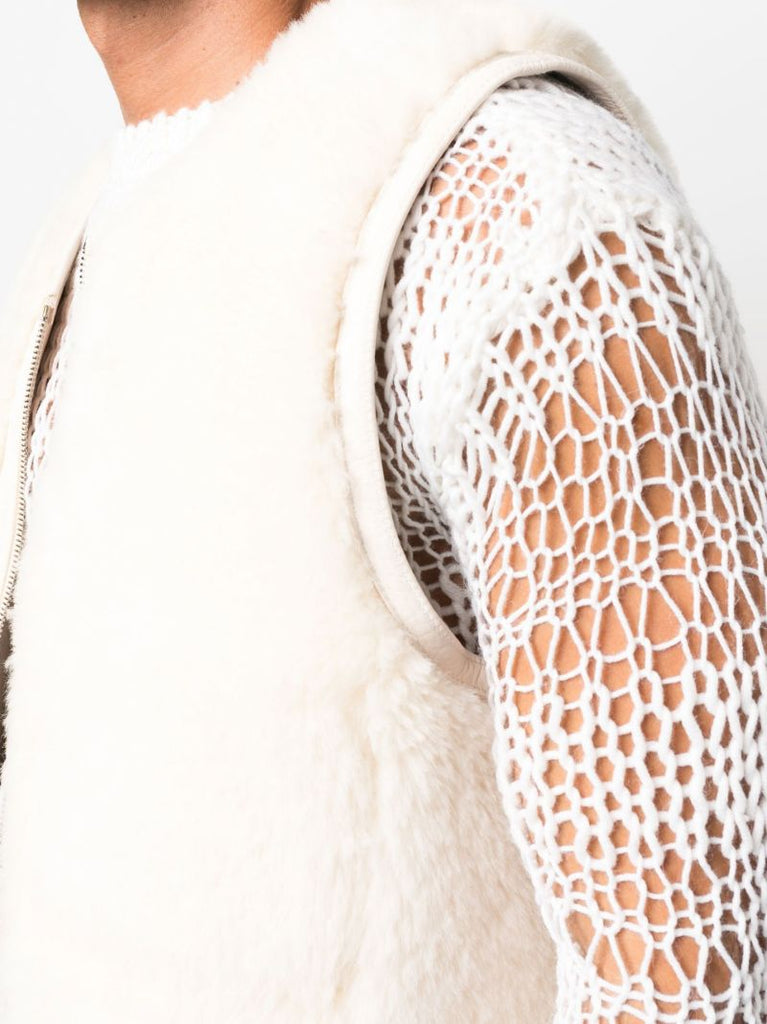 Neutral Reversible Shearling Gilet