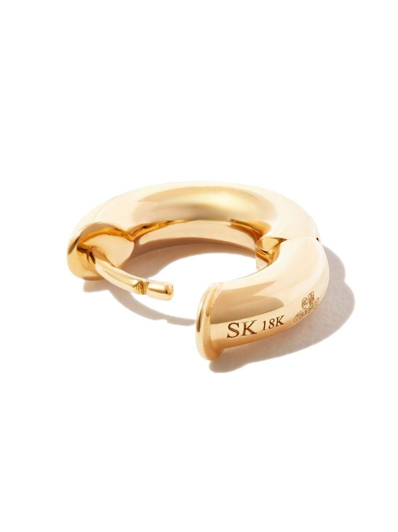18k Yellow Gold Macro Single Hoop Earring