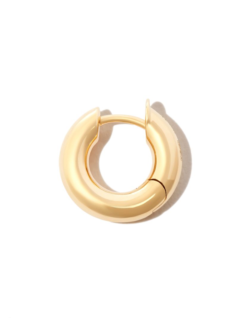 18k Yellow Gold Macro Single Hoop Earring