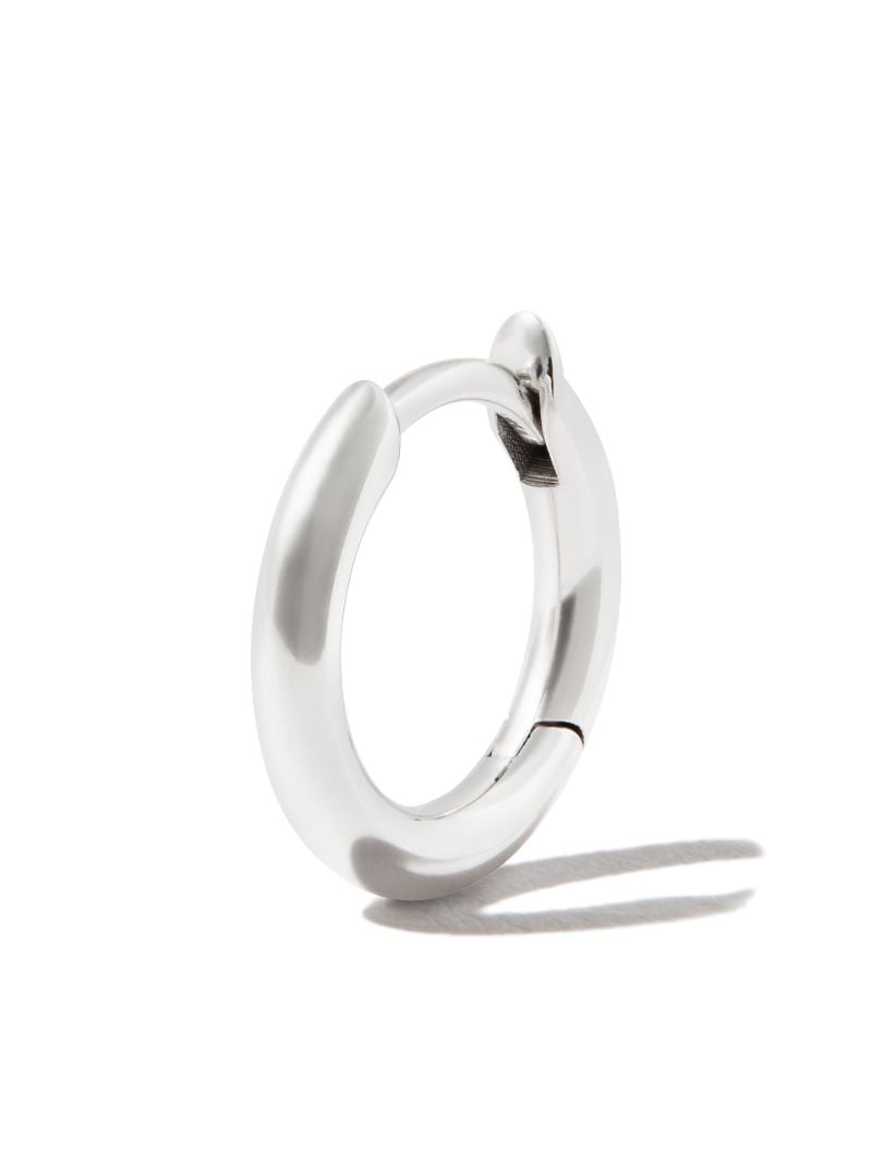 18k White Gold Micro Single Hoop Earring