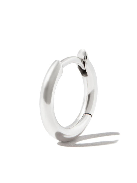 18k White Gold Micro Single Hoop Earring