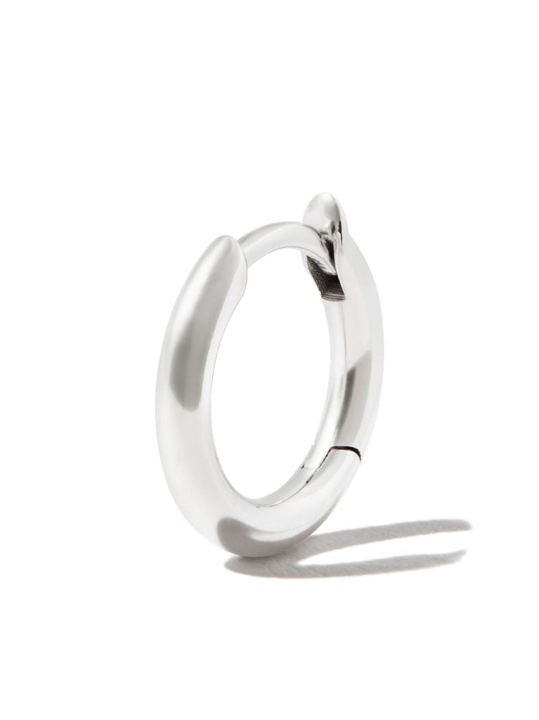 18k White Gold Micro Single Hoop Earring