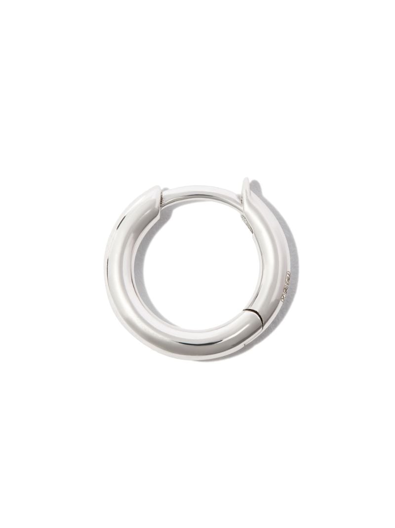 18k White Gold Micro Single Hoop Earring