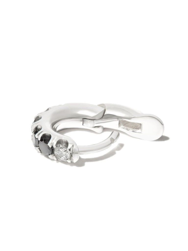 Sterling Silver Mini Mezzo Prism Diamond Single Hoop Earring
