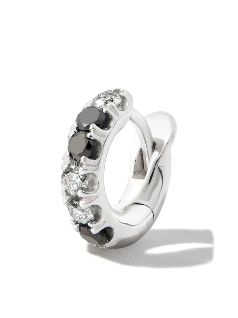 Sterling Silver Mini Mezzo Prism Diamond Single Hoop Earring
