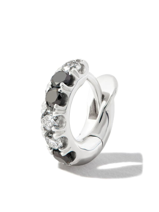 Sterling Silver Mini Mezzo Prism Diamond Single Hoop Earring