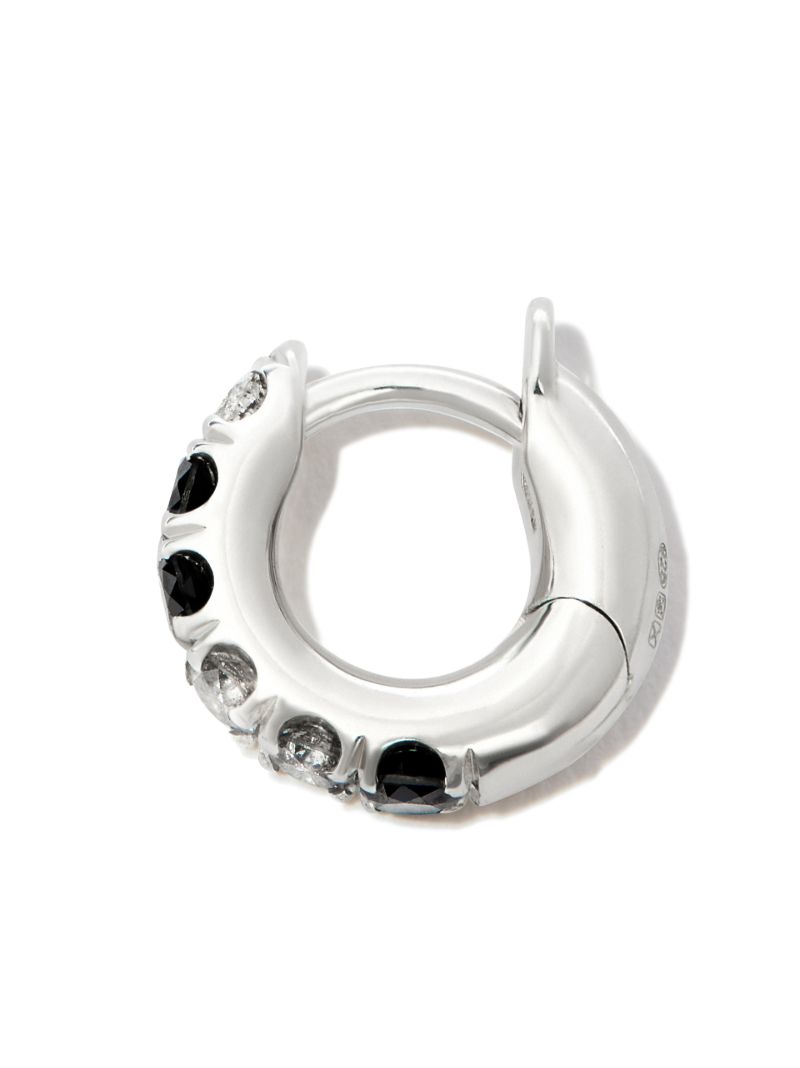 Sterling Silver Mini Mezzo Prism Diamond Single Hoop Earring