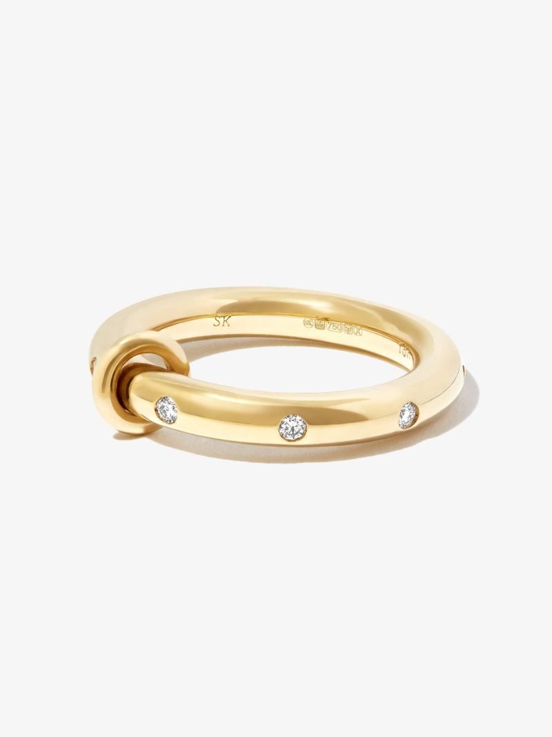 18k Yellow Gold Ovio Diamond Ring