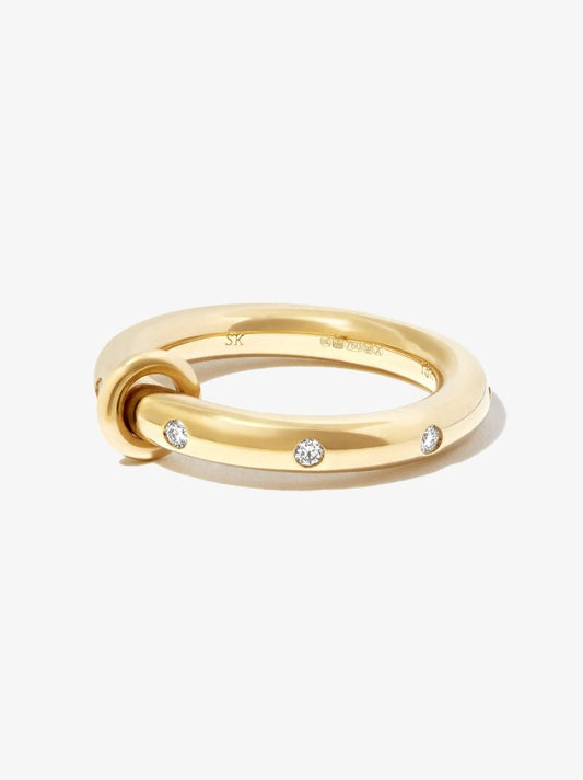 18k Yellow Gold Ovio Diamond Ring
