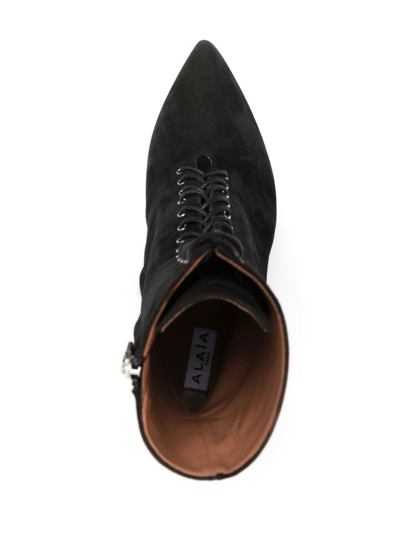 Black Plexi 110 Suede Lace-up Ankle Boots