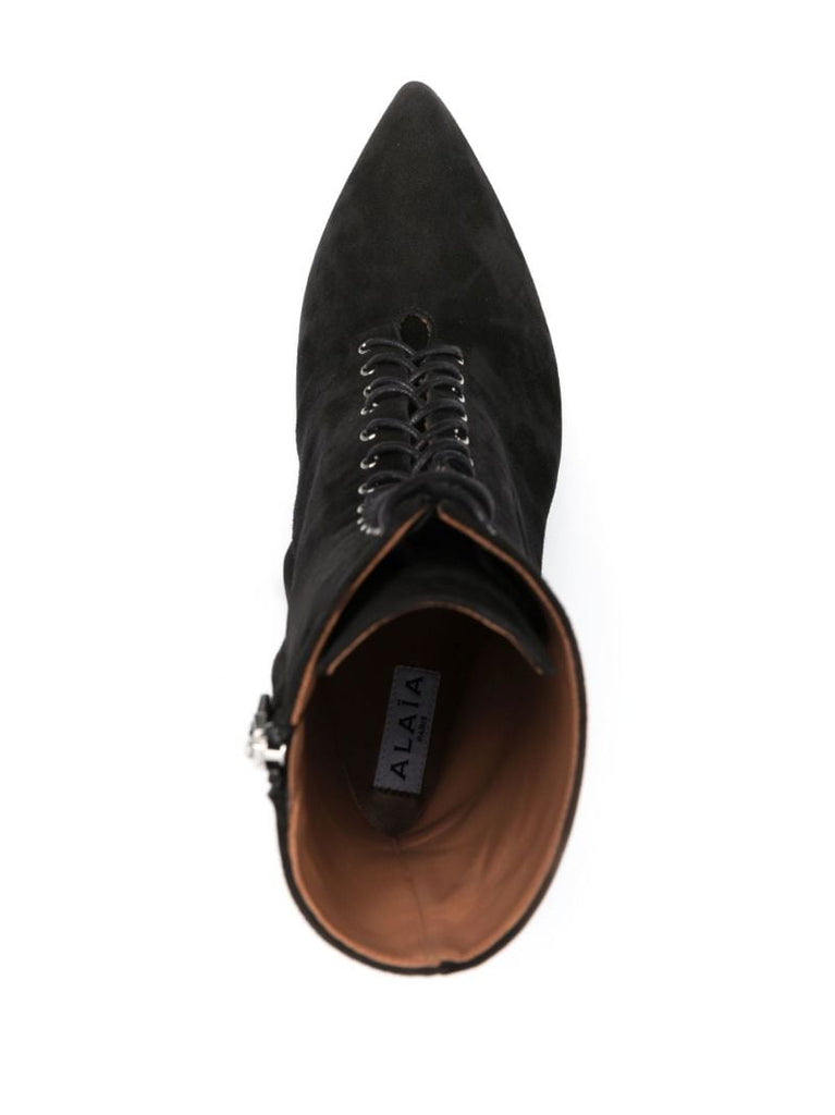 Black Plexi 110 Suede Lace-up Ankle Boots