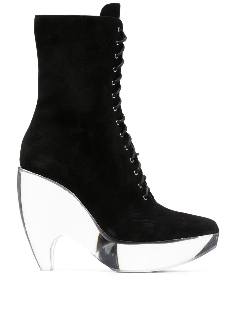 Black Plexi 110 Suede Lace-up Ankle Boots