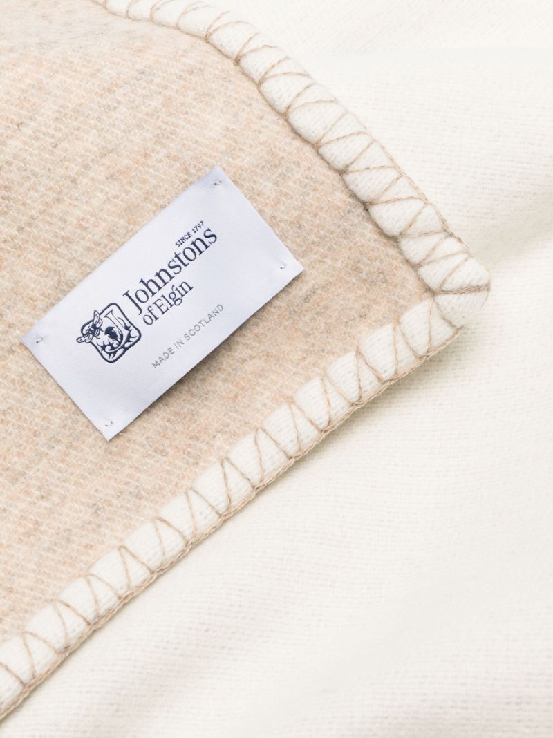White Reversible Merino Wool Throw