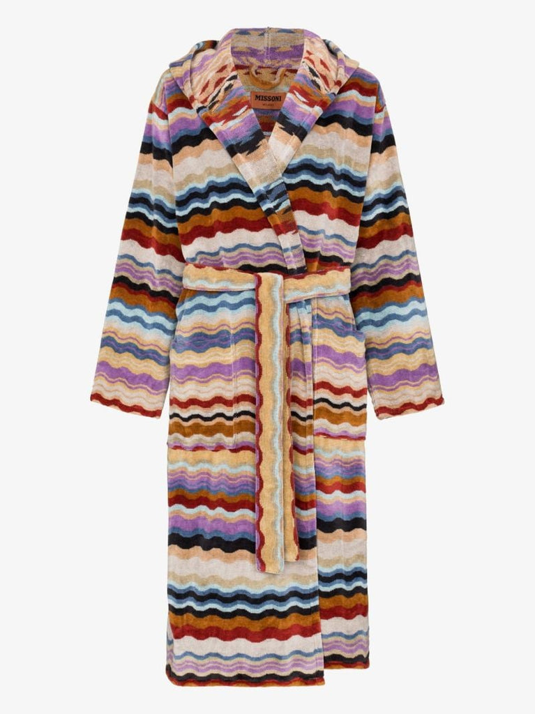 Multicolour Bonnie Wave Print Cotton Dressing Gown