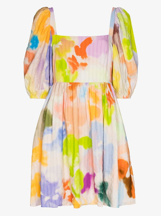 Neutral Ana Airbrush Print Mini Dress