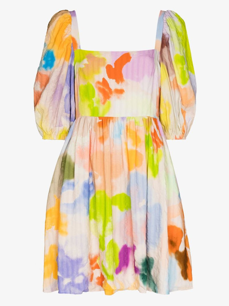 Neutral Ana Airbrush Print Mini Dress