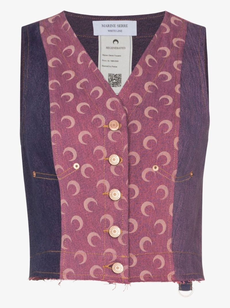 Patchwork Denim Vest