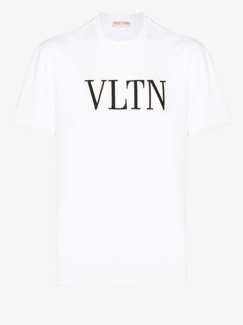 White Vltn Embroidered Cotton T-shirt