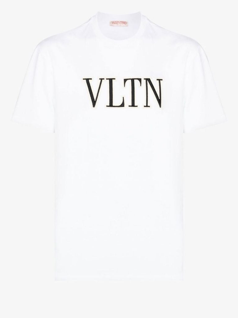 White Vltn Embroidered Cotton T-shirt