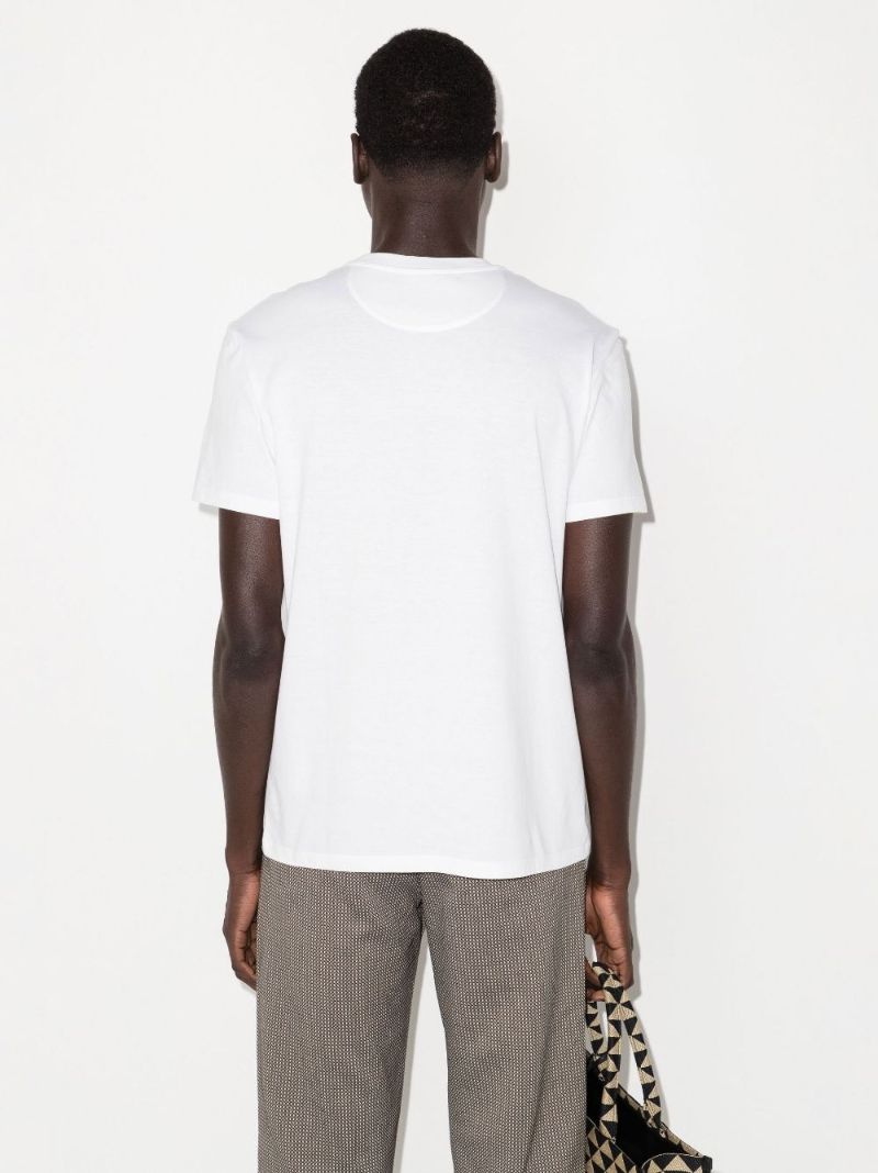 White Vltn Embroidered Cotton T-shirt