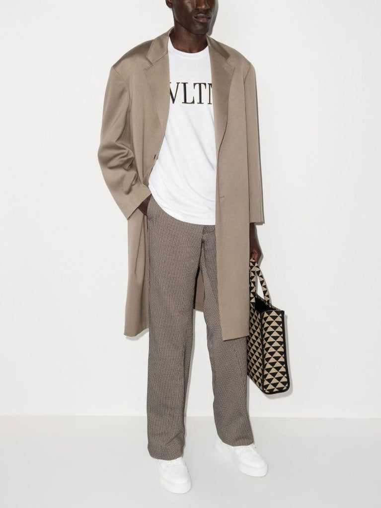 White Vltn Embroidered Cotton T-shirt
