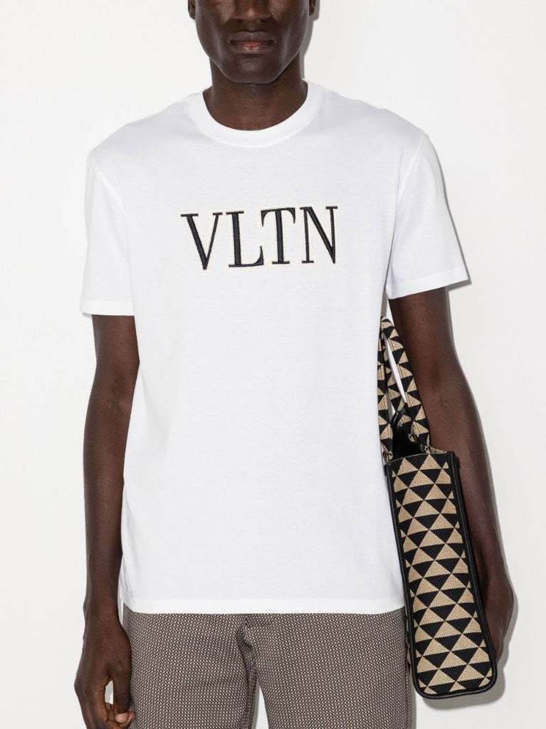White Vltn Embroidered Cotton T-shirt