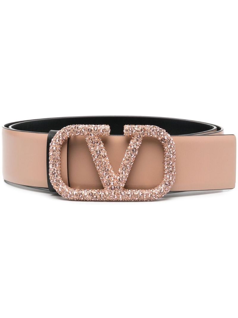 Pink Vlogo Reversible Leather Belt