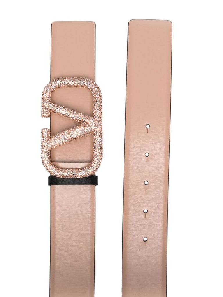 Pink Vlogo Reversible Leather Belt