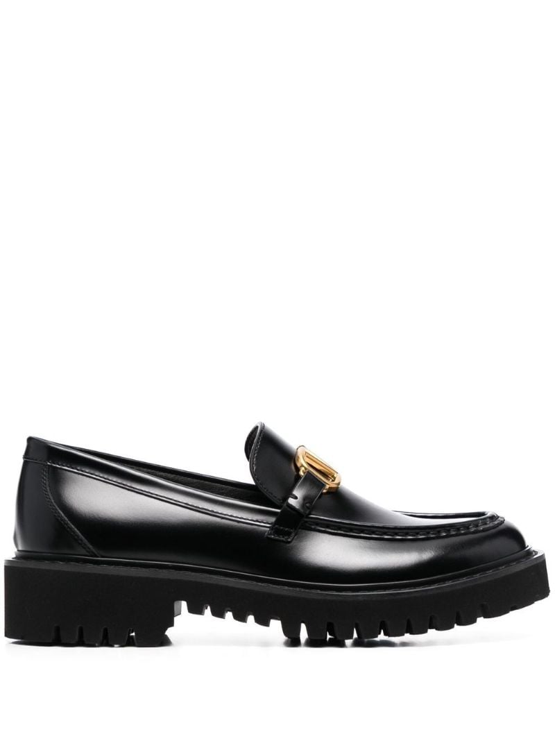 Black Vlogo Signature Leather Loafers