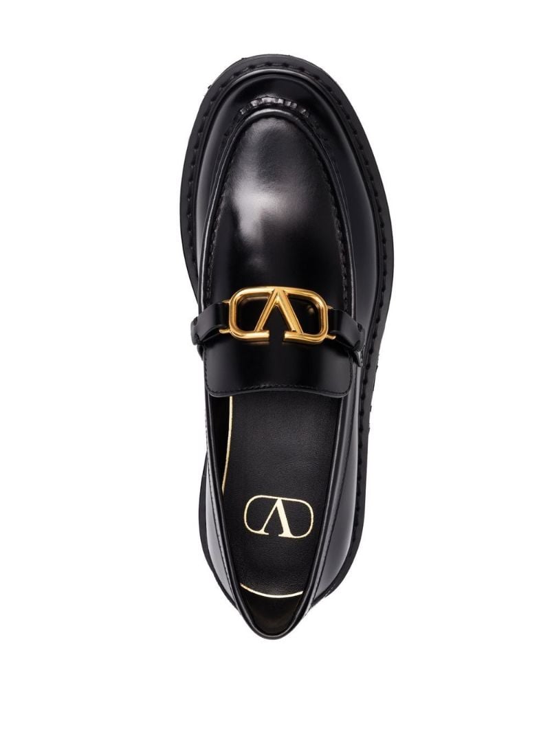 Black Vlogo Signature Leather Loafers