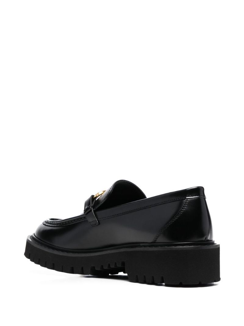 Black Vlogo Signature Leather Loafers