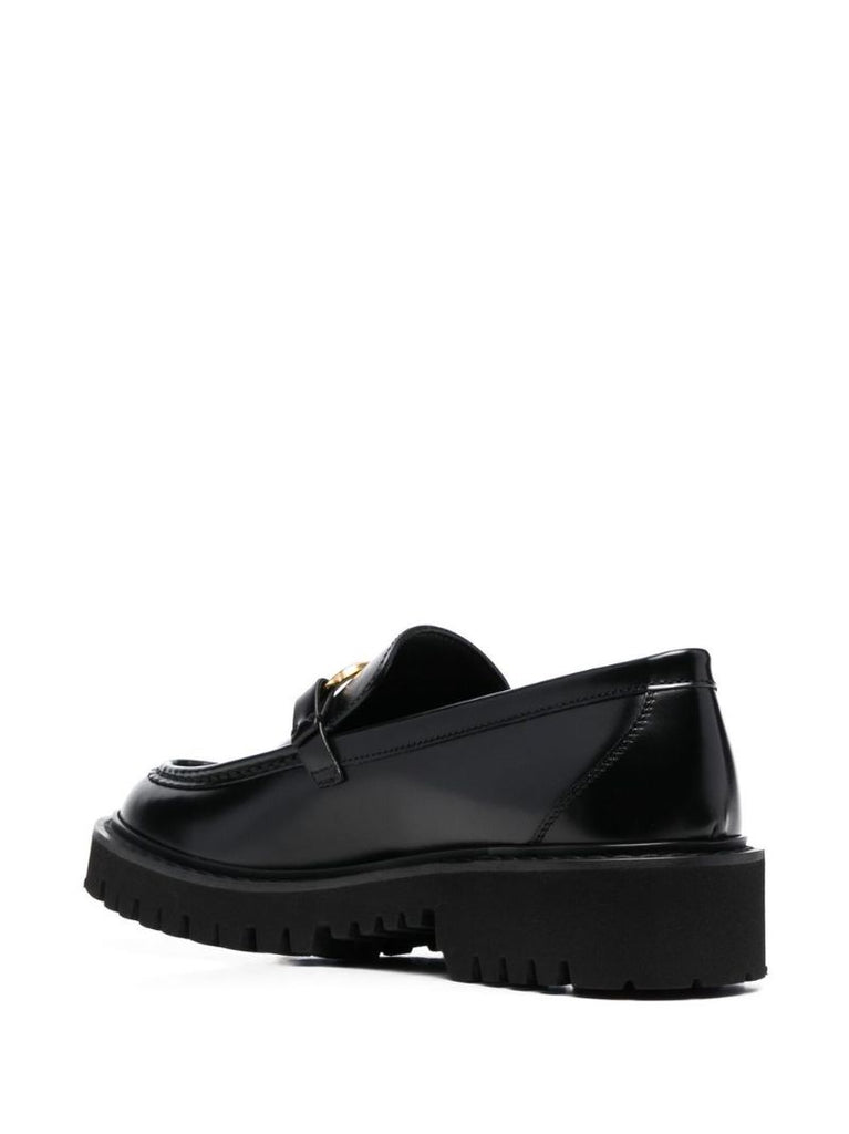 Black Vlogo Signature Leather Loafers