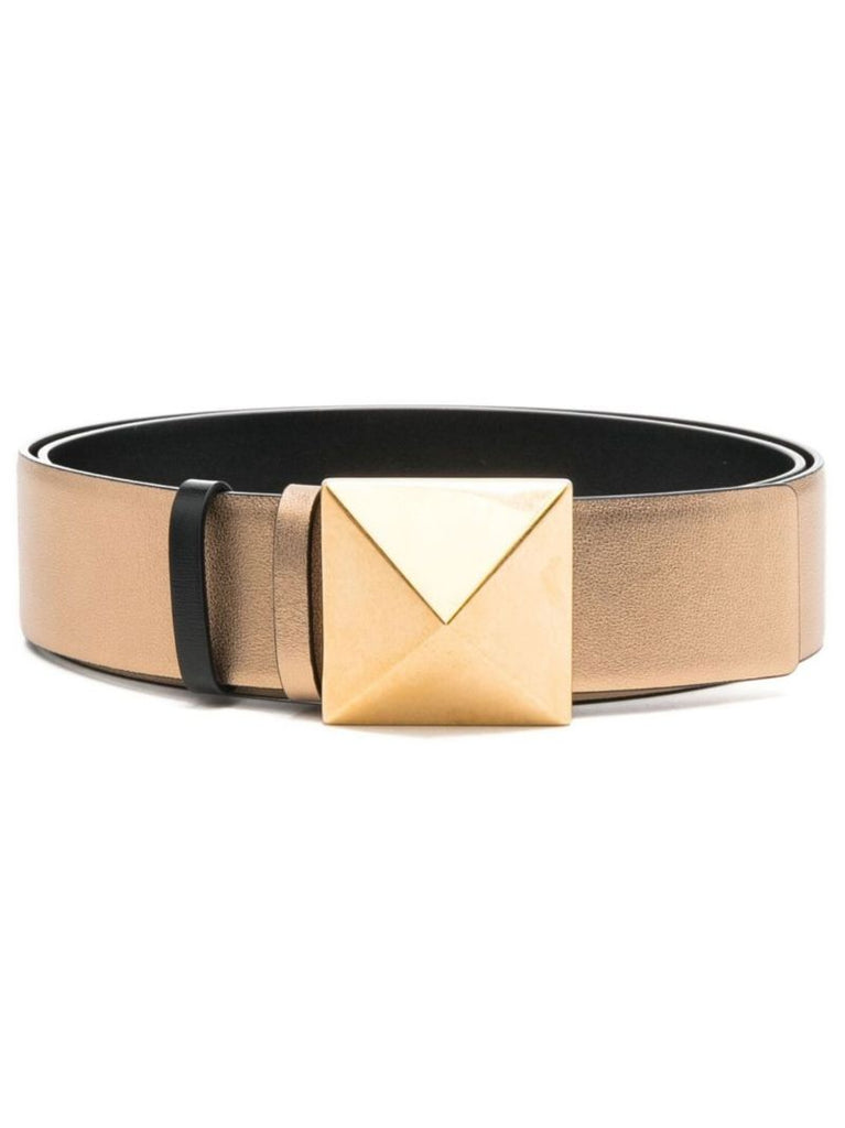 Gold-tone One Stud 40 Leather Belt