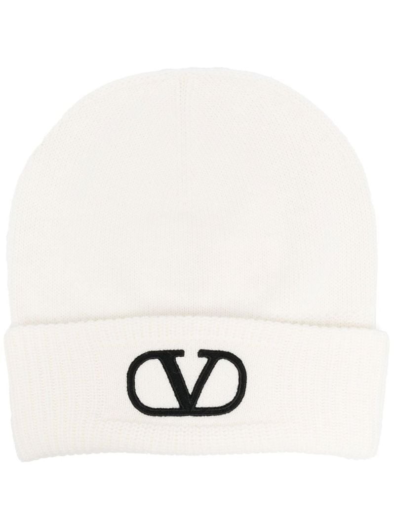 Neutral Vlogo Virgin Wool Beanie Hat