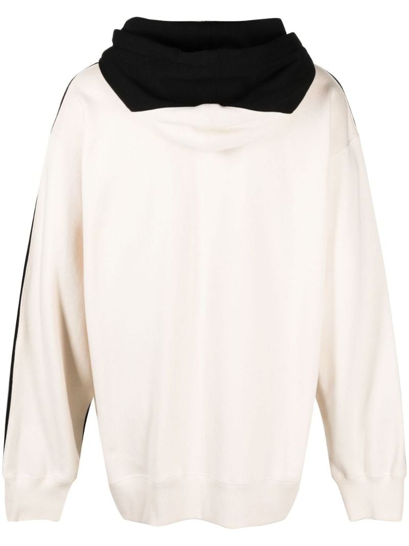 Black Embroidered Logo Cotton Hoodie