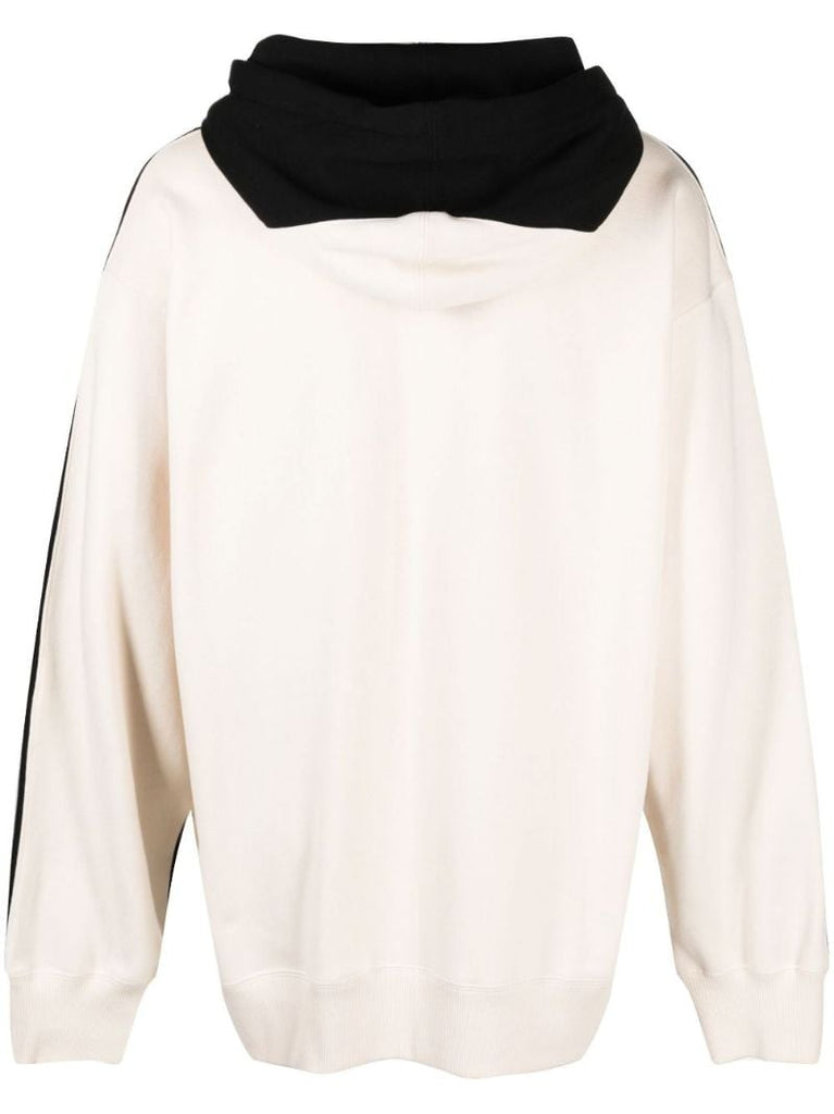 Black Embroidered Logo Cotton Hoodie