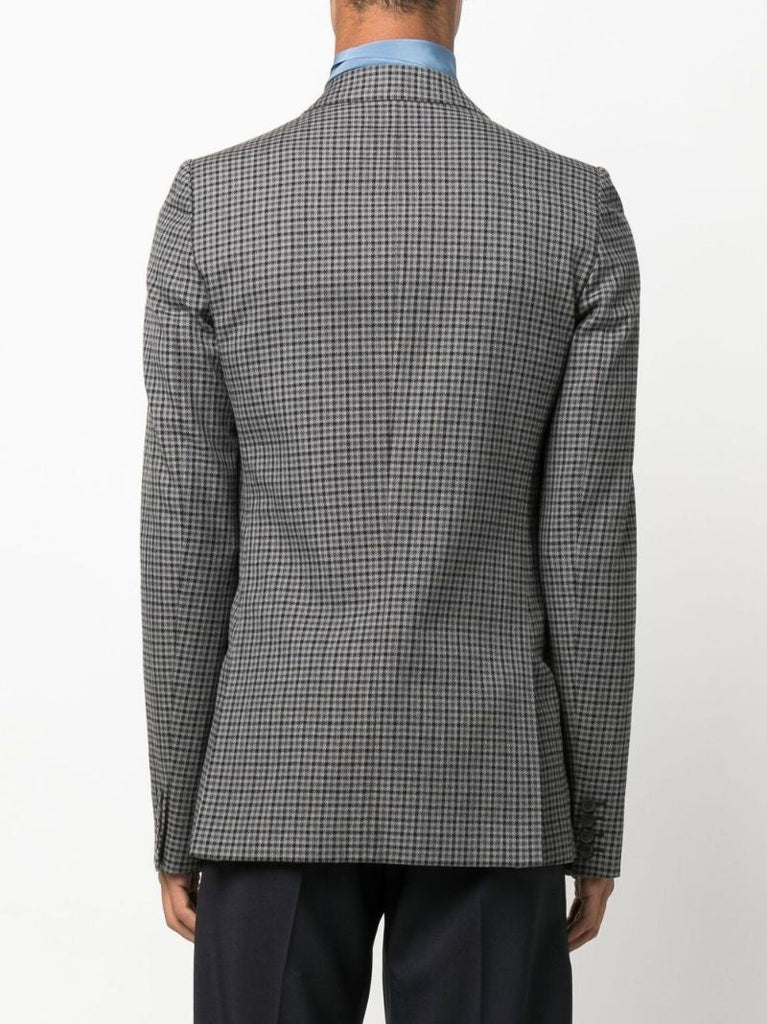 Grey Check Single-breasted Blazer