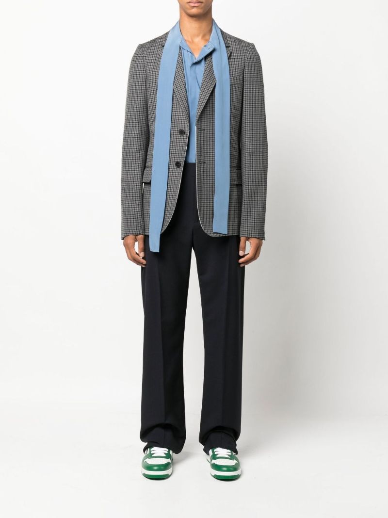Grey Check Single-breasted Blazer