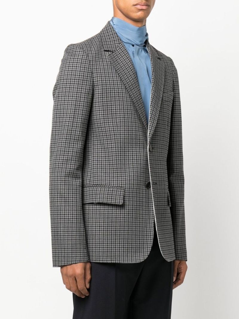 Grey Check Single-breasted Blazer