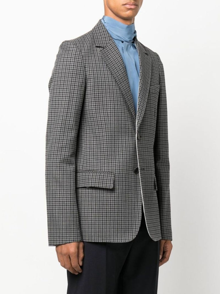 Grey Check Single-breasted Blazer