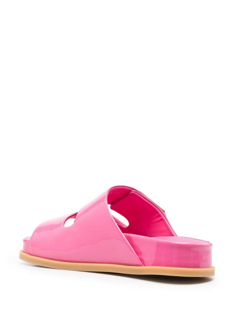 Pink One Stud Patent Leather Slides