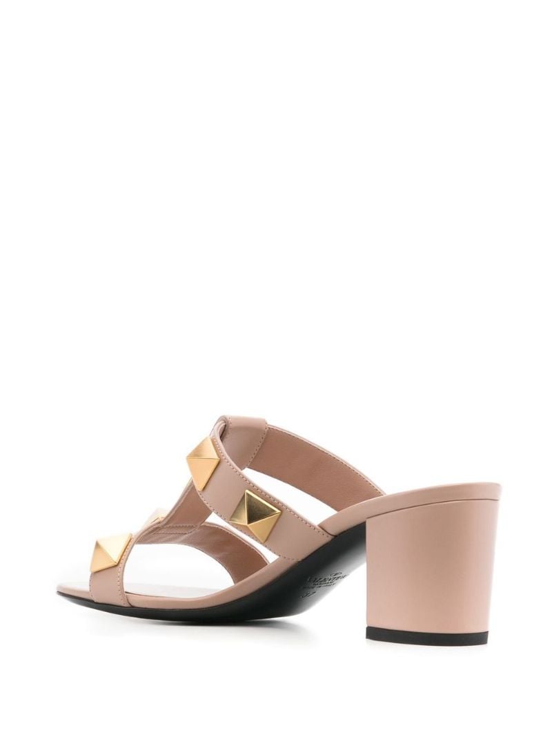 Pink Roman Stud 65 Leather Mules