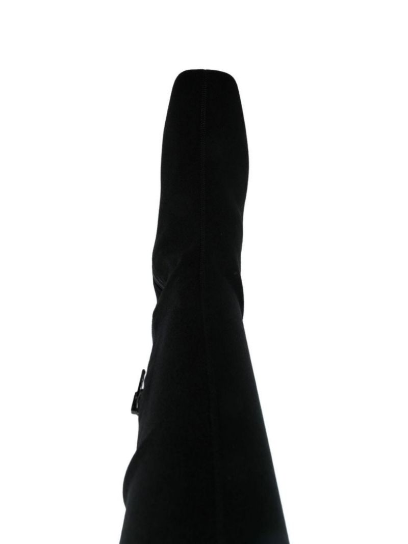 Black Suede Knee-high Boots
