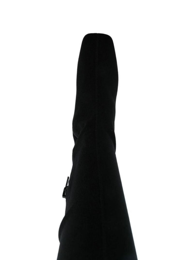 Black Suede Knee-high Boots