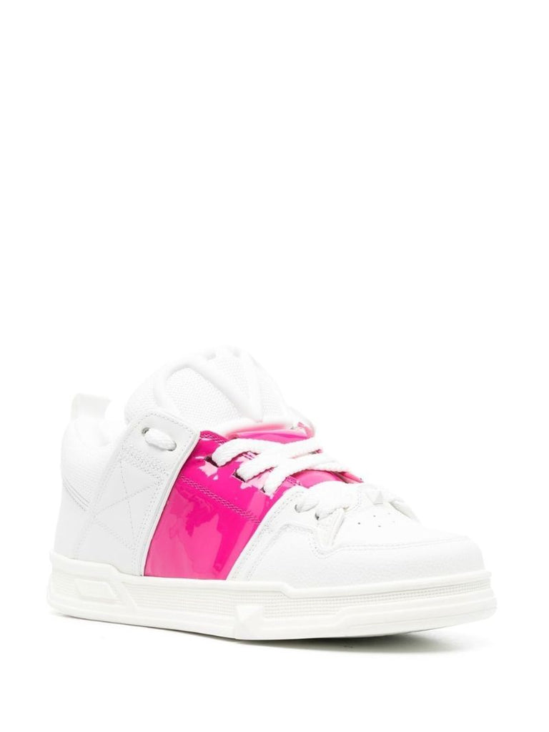 White Open Skate Low-top Leather Sneakers