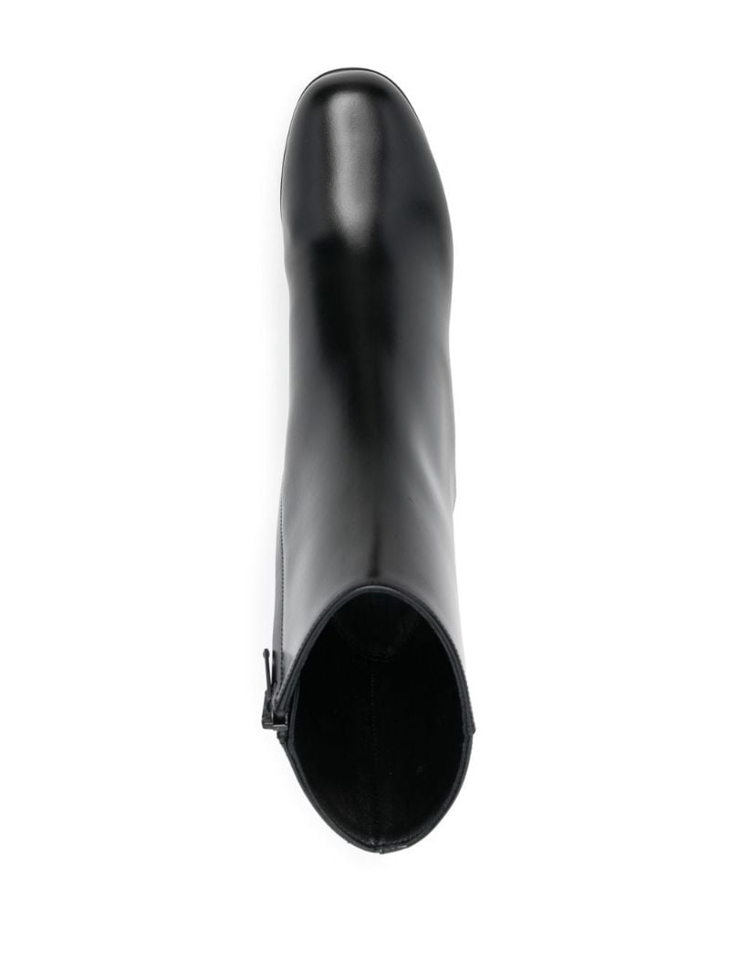 Black Vlogo Heel Leather Ankle Boots
